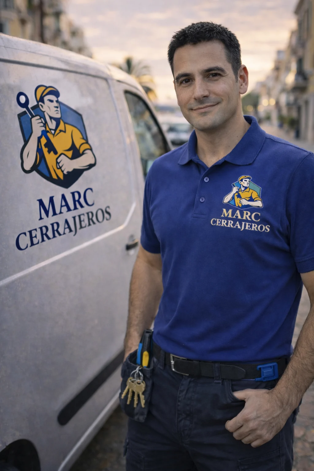 Marc Cerrajeros prestando servicio en Arenys de Mar